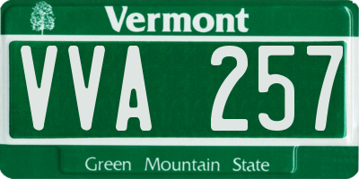 VT license plate VVA257
