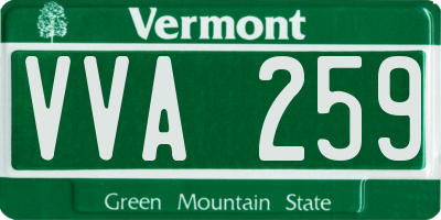 VT license plate VVA259