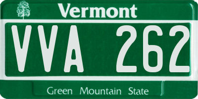 VT license plate VVA262