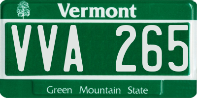 VT license plate VVA265
