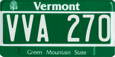 VT license plate VVA270