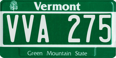 VT license plate VVA275