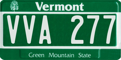 VT license plate VVA277