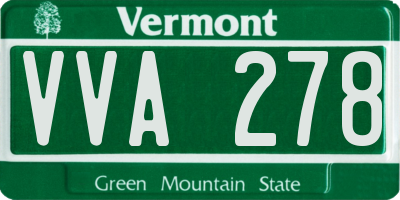 VT license plate VVA278