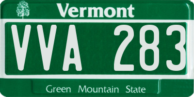 VT license plate VVA283