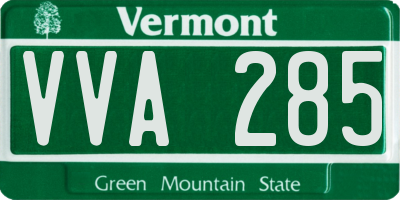 VT license plate VVA285