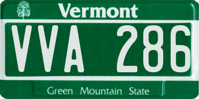 VT license plate VVA286