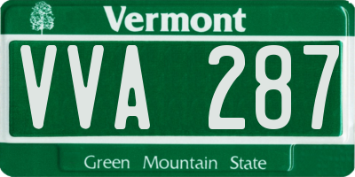VT license plate VVA287