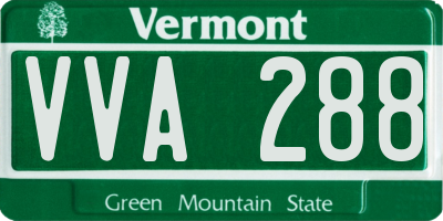 VT license plate VVA288