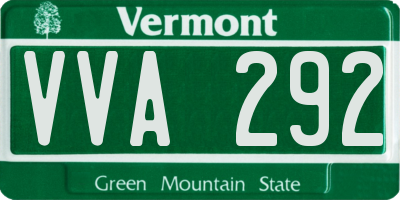 VT license plate VVA292