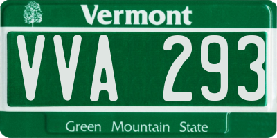 VT license plate VVA293