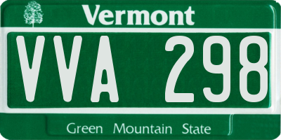 VT license plate VVA298