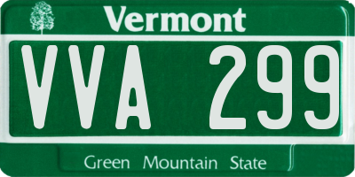 VT license plate VVA299
