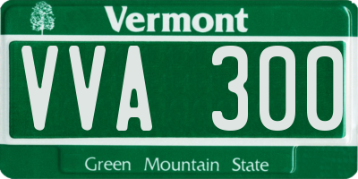VT license plate VVA300