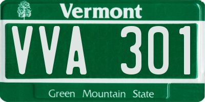 VT license plate VVA301