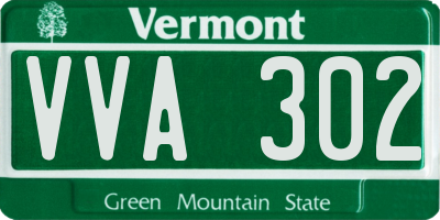 VT license plate VVA302
