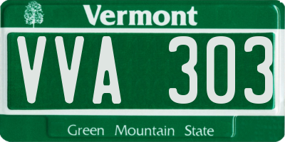 VT license plate VVA303