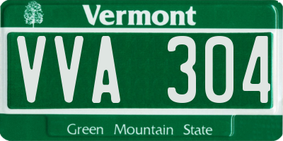 VT license plate VVA304