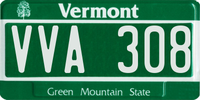 VT license plate VVA308