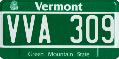 VT license plate VVA309