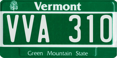 VT license plate VVA310