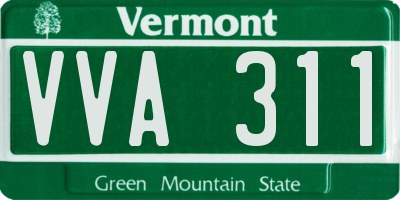 VT license plate VVA311