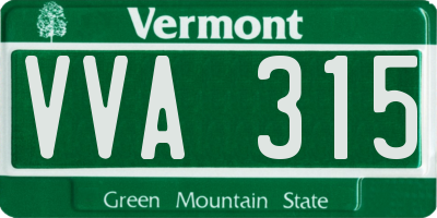 VT license plate VVA315
