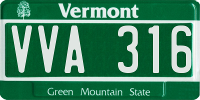 VT license plate VVA316