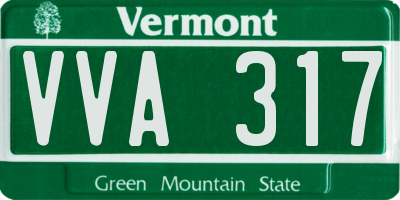 VT license plate VVA317
