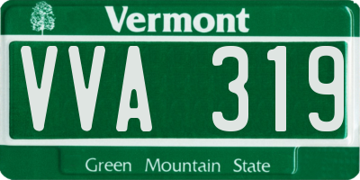 VT license plate VVA319