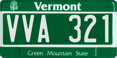 VT license plate VVA321