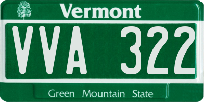 VT license plate VVA322