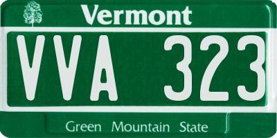 VT license plate VVA323