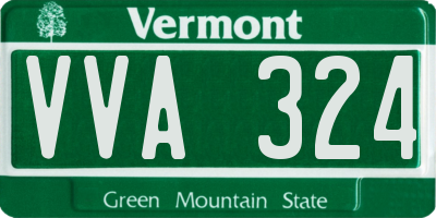 VT license plate VVA324
