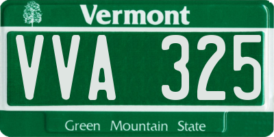 VT license plate VVA325