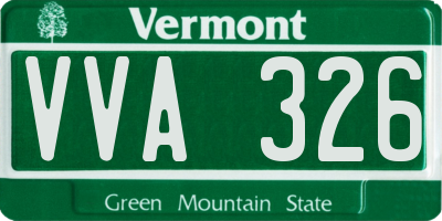 VT license plate VVA326
