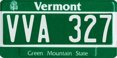 VT license plate VVA327