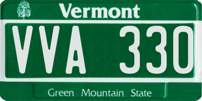 VT license plate VVA330
