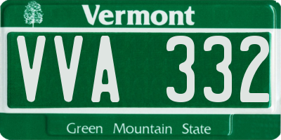 VT license plate VVA332