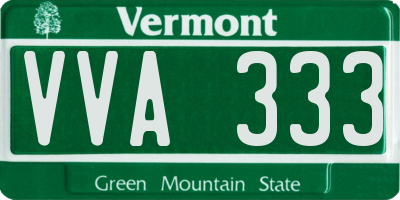 VT license plate VVA333
