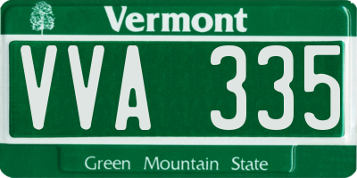 VT license plate VVA335
