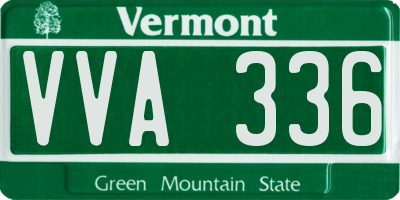 VT license plate VVA336