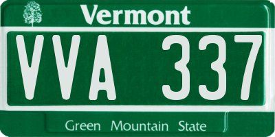 VT license plate VVA337