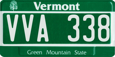 VT license plate VVA338