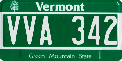 VT license plate VVA342