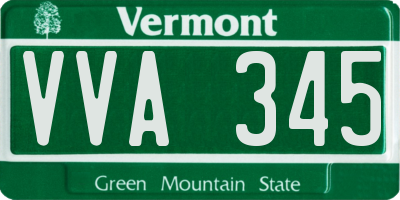 VT license plate VVA345