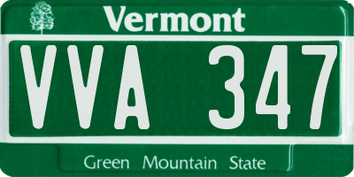VT license plate VVA347