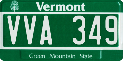 VT license plate VVA349