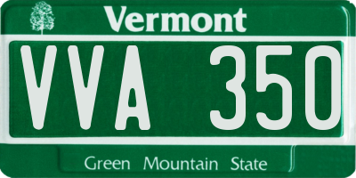 VT license plate VVA350