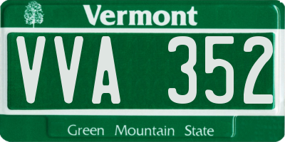 VT license plate VVA352